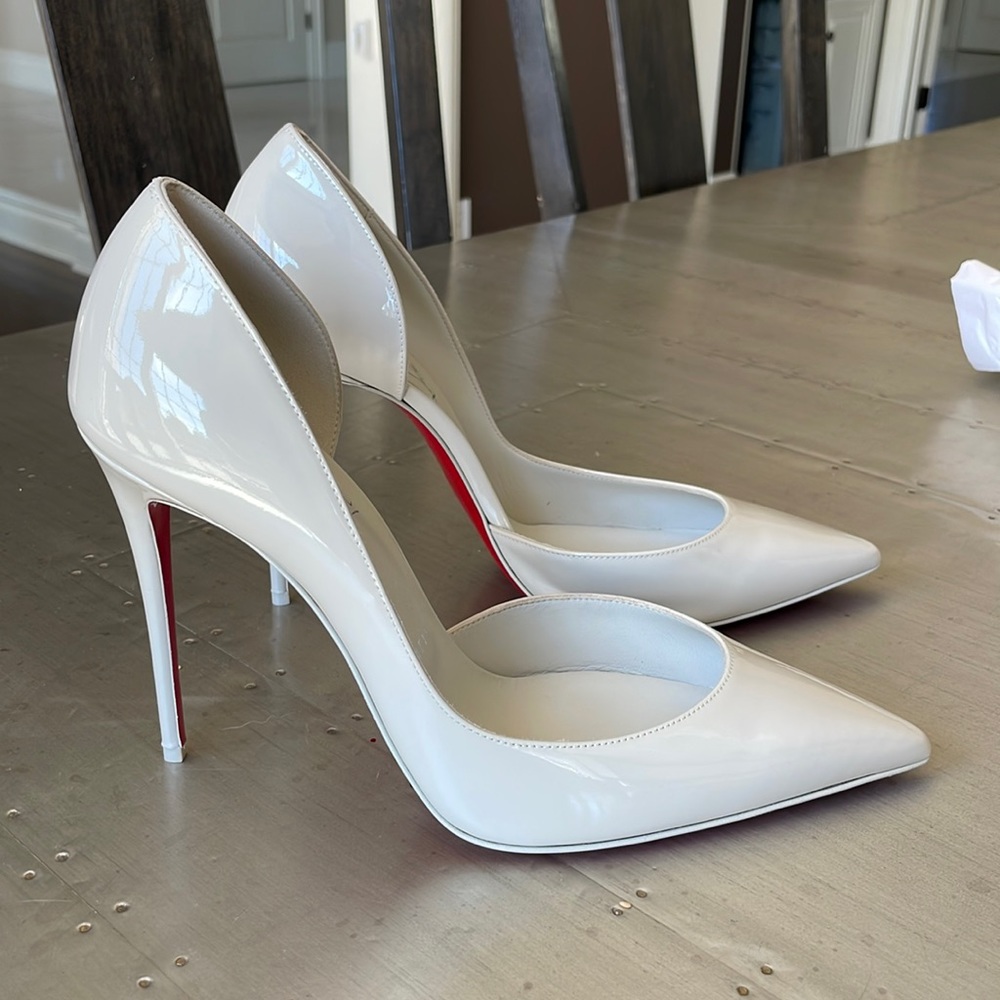 New christian louboutin iriza craie patent stiletto sz 41.5